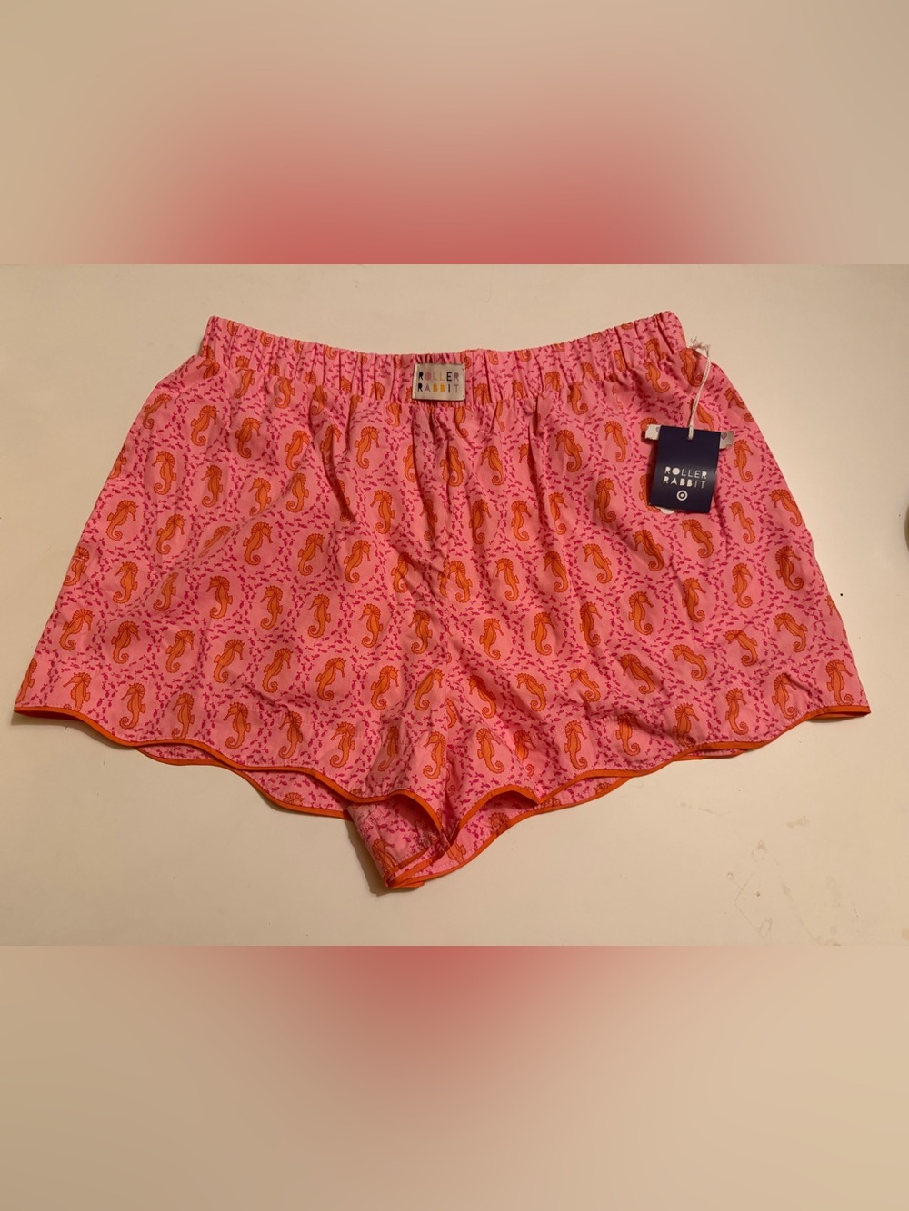 Roller Rabbit x Target Pink and Orange Seahorse Pajama Shorts Medium M